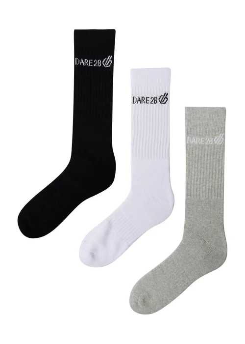 Dare2B Black/White Movement Crew Stretch Socks - Size 6-8 Image 1
