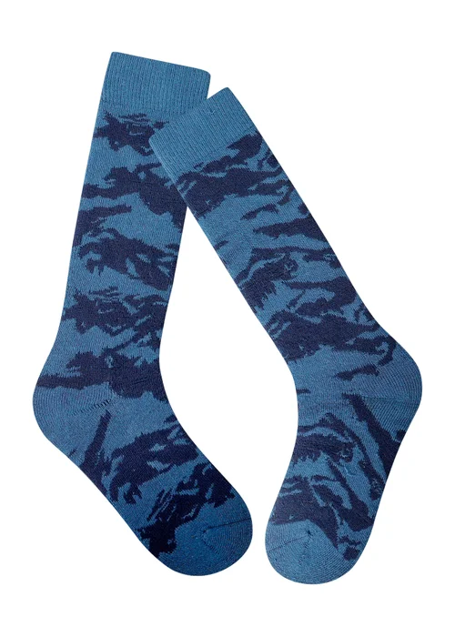 Dare2B Midnight Blue Kids' Printed Ski Stretch Socks - UK9-11 Image 2