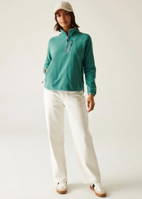 Regatta Forest Green Frankie Half Zip Lightweight Fleece - Size 14 Image 3