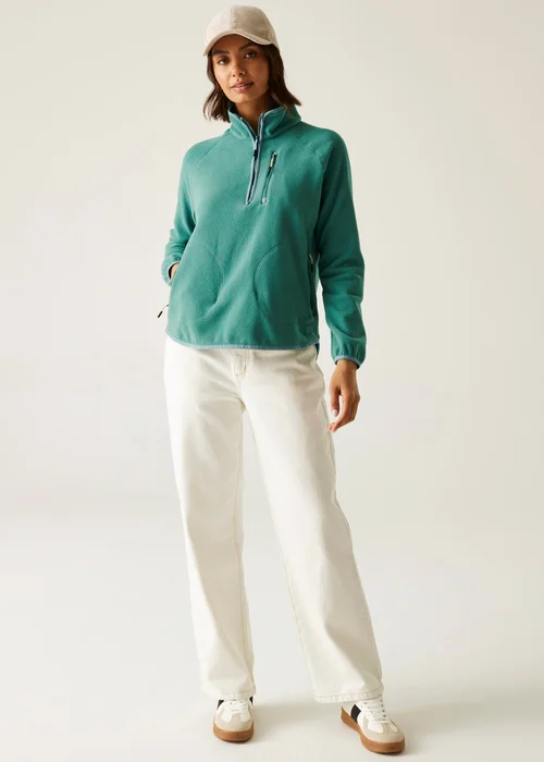 Regatta Forest Green Frankie Half Zip Lightweight Fleece - Size 14 Image 4