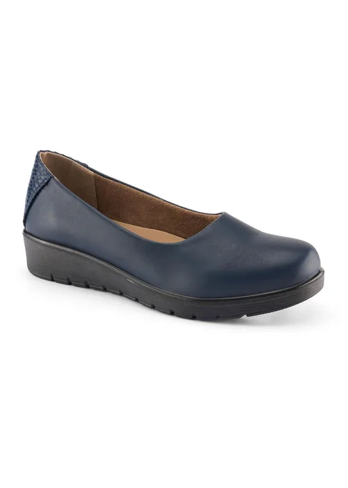 Cotton Traders Dark Blue Core Comfort Flexisole Slip On Shoes - Size 6 Image 1