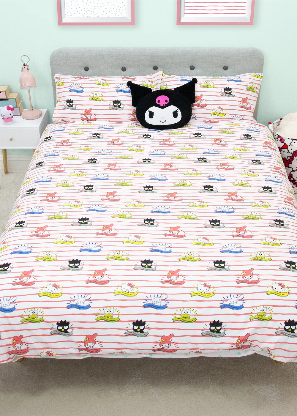 Hello Kitty Rare Pink Rotary Duvet Cover - Double Image 1