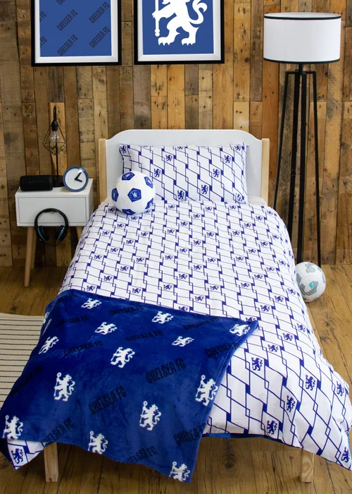 Chelsea FC Blue Geometric Panel Duvet Cover - Single Image 2
