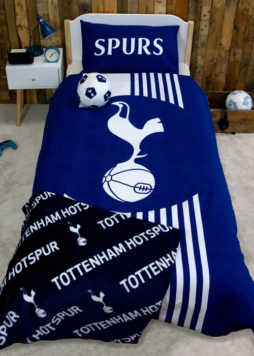 Tottenham Hotspur FC Blue Line Panel Duvet Cover - Single Image 1