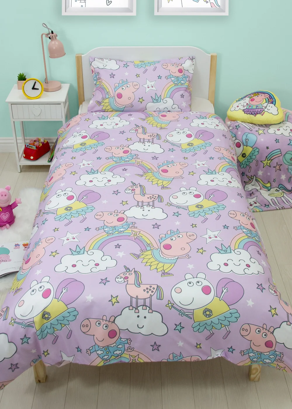 Peppa Bedtime Lilac Duvet Cover - Single Image 2