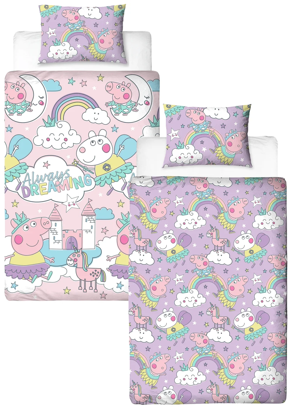 Peppa Bedtime Lilac Duvet Cover - Single Image 4
