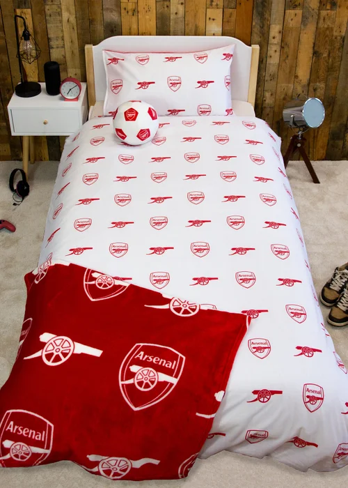 Arsenal Lightning Red Panel Duvet Cover - Single Image 2