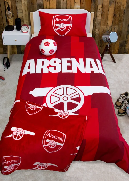 Arsenal Lightning Red Panel Duvet Cover - Single Image 1