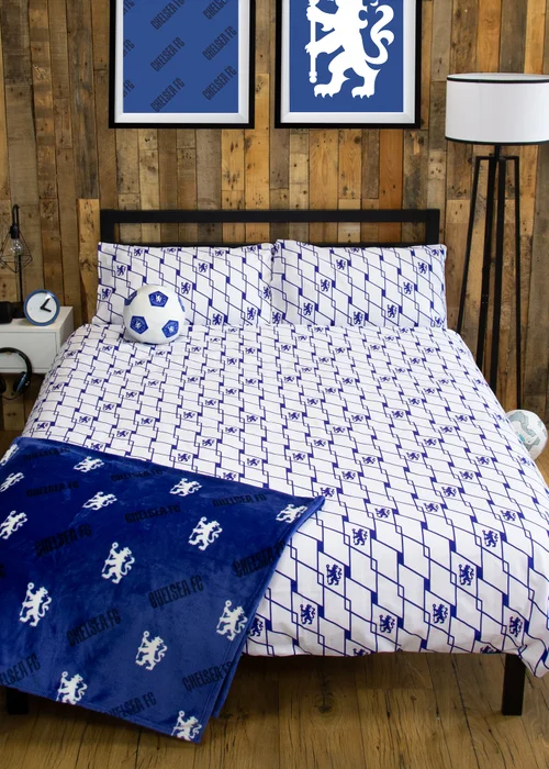 Chelsea Blue Geometric Panel Duvet Cover - Double Image 2