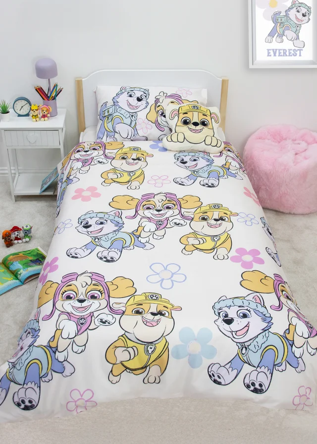 Paw Patrol Pink Brushed Rotary Duvet Cover