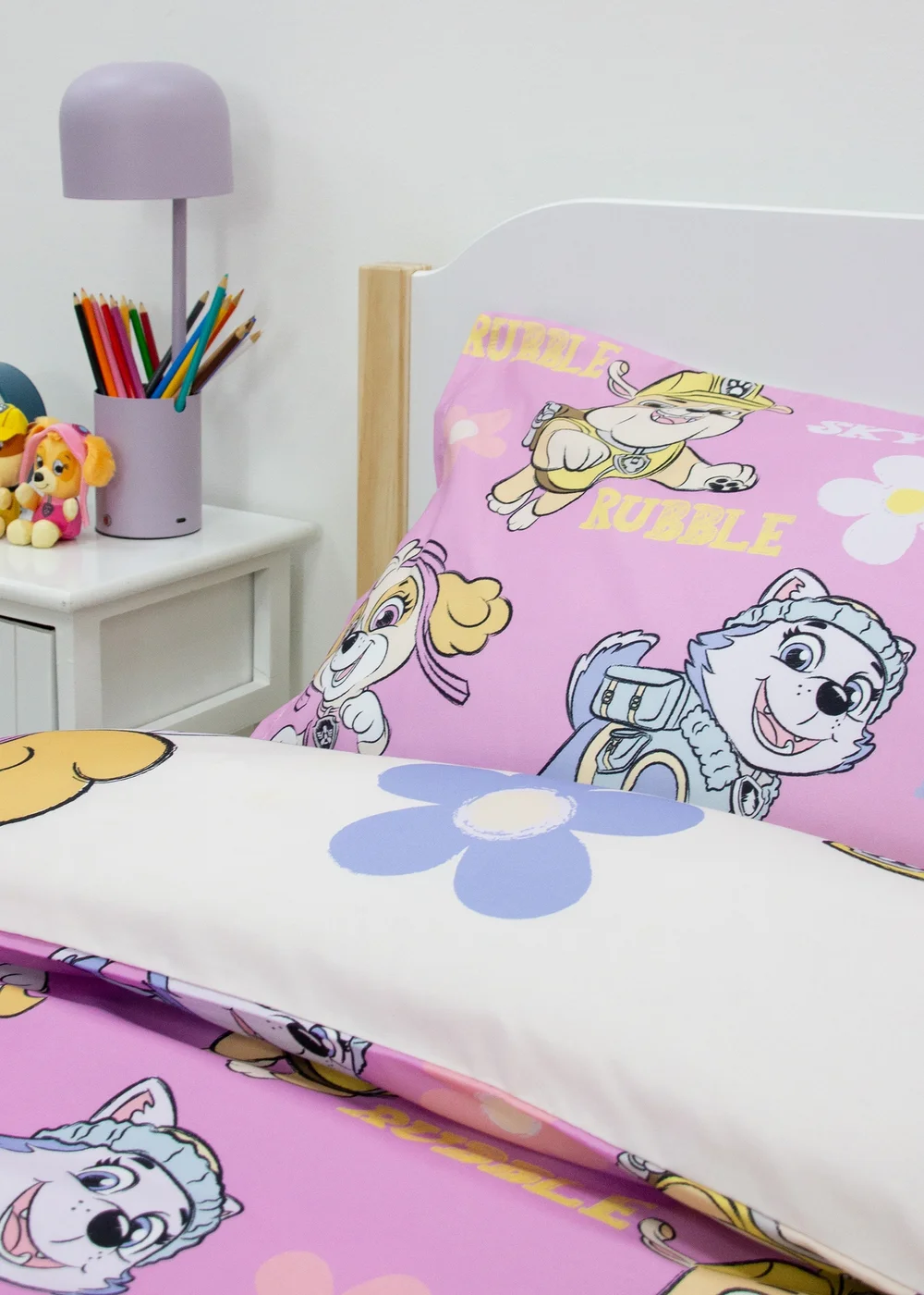 Paw Patrol Pink Brushed Rotary Duvet Cover - Single Image 5