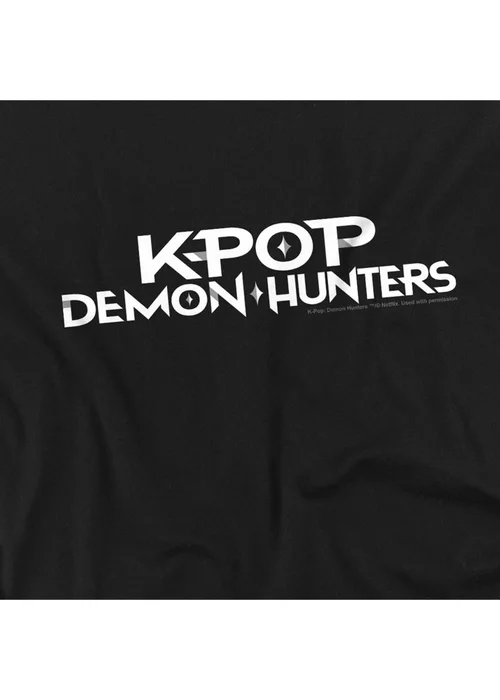 K-Pop Demon Hunters Kids Black/White Logo T-Shirt (3-13yrs) - 5-6 Yrs Image 3