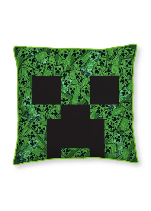 Minecraft Cubed Green Square Cushion - One Size Image 2