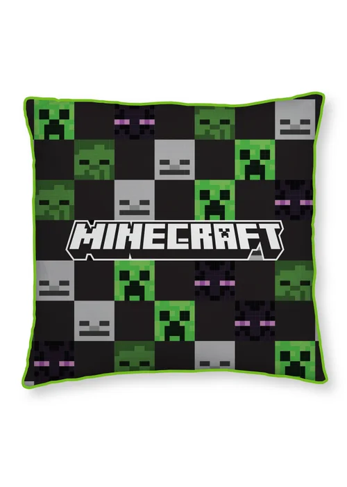 Minecraft Cubed Green Square Cushion - One Size Image 3