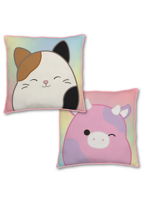 Squishmallows Pink MeowMoo Square Rotary Cushion - One Size Image 1