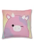 Squishmallows Pink MeowMoo Square Rotary Cushion - One Size Image 3