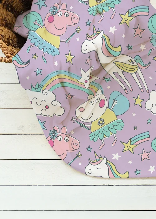 Peppa Pig Purple Bedtime Fleece Blanket - 100 x 150 Image 2