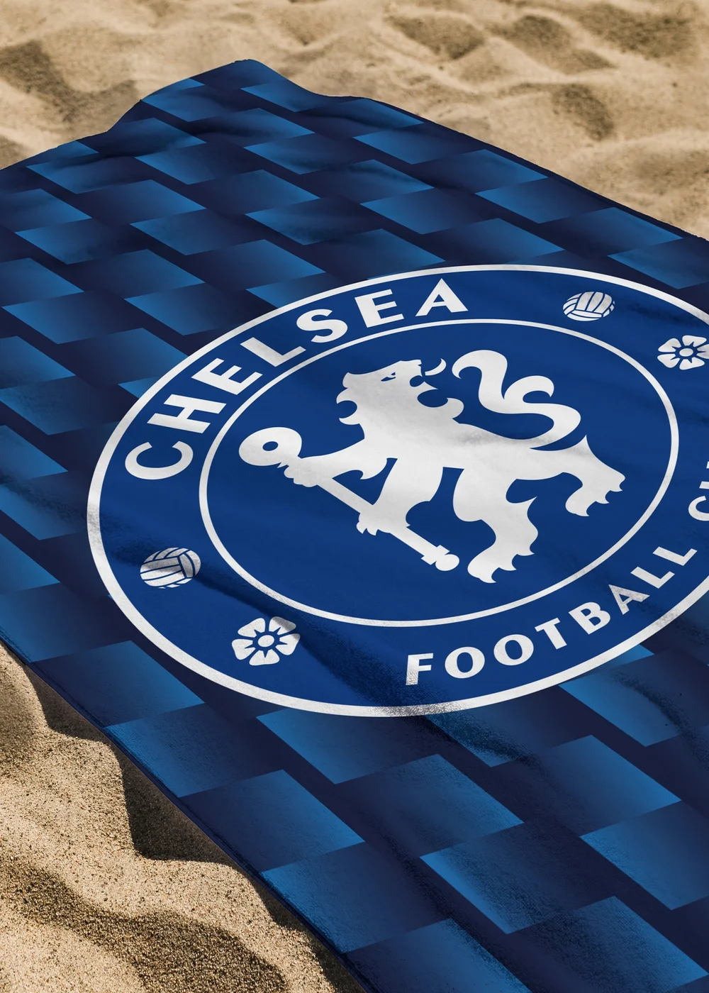 Chelsea FC Blue Geometric Bath Towel - 75 X 150 Image 2