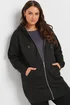 Yours Curve Black Longline Zip Hoodie - Size 34-36 clothing Image 2