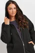 Yours Curve Black Longline Zip Hoodie - Size 34-36 clothing Image 1