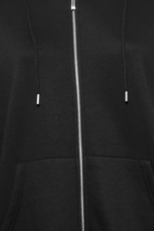 Yours Curve Black Longline Zip Hoodie - Size 18 Clothing Image 5