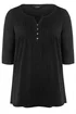 Yours Curve Black Pintuck Button Henley T-Shirt - Size 26-28 Clothing Image 5
