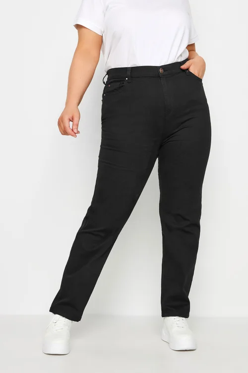 Yours Curve Black Straight Leg Ruby Jeans - 20/L32 Image 1