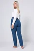 Yours Curve Mid Blue Straight Leg Ruby Jeans - 24/L32 Image 2