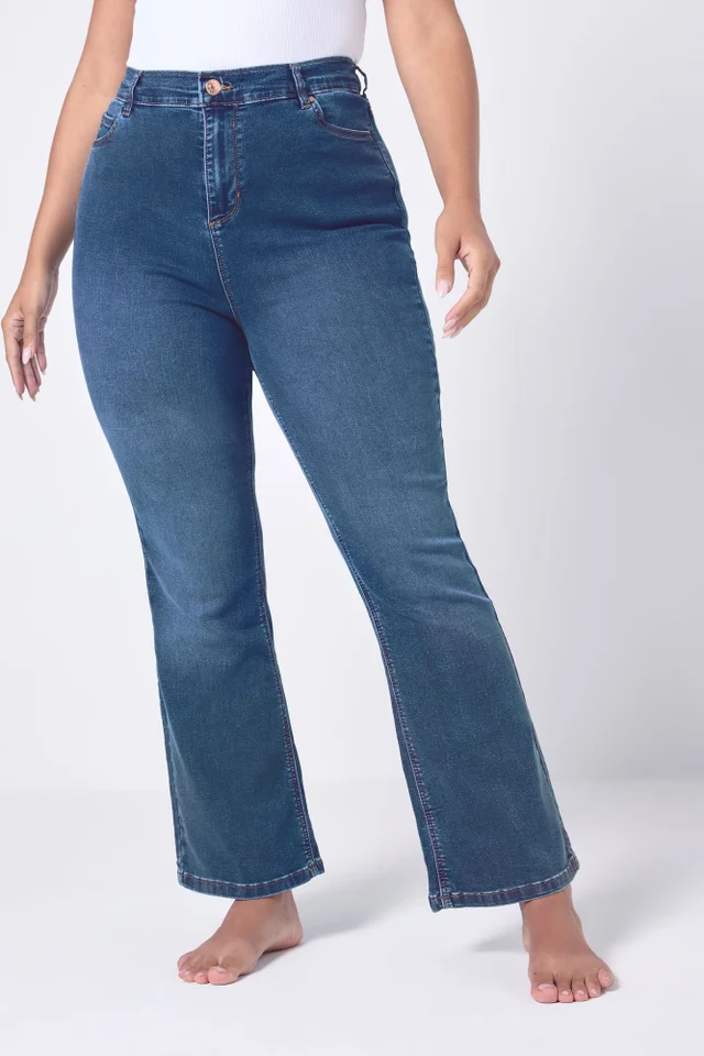 Yours Curve Mid Blue Bootcut Stretch Isla Jeans