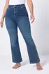 Yours Curve Mid Blue Bootcut Stretch Isla Jeans - 24/L30 Image 1