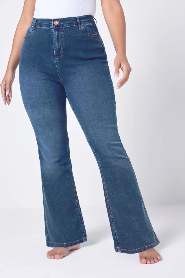 Yours Curve Mid Blue Bootcut Stretch Isla Jeans