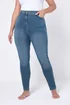Yours Curve Mid Blue Skinny Stretch Ava Jeans - 22/L28 Image 1