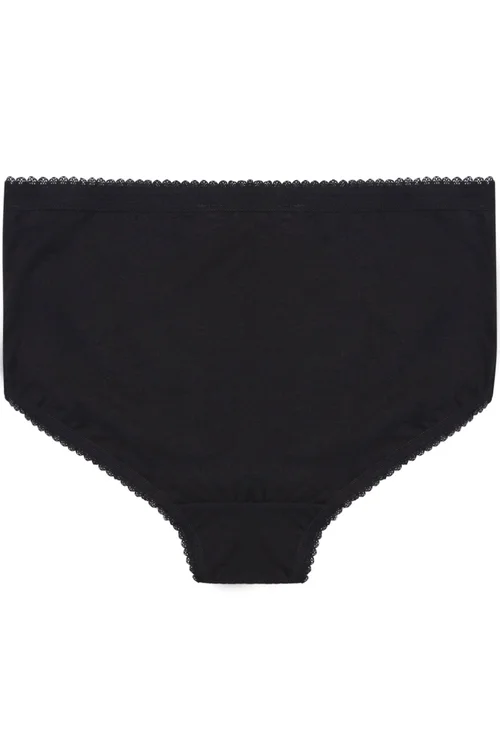 Yours 5 Pack Curve Black Cotton High Waisted Full Briefs - 22-24 Image 4