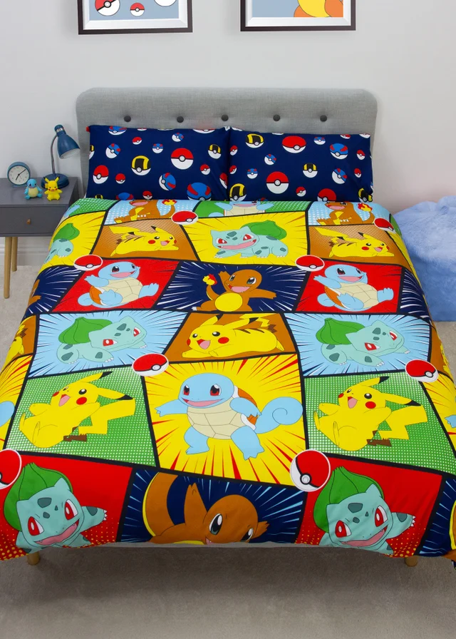 Pokemon Multicolour Retro Duvet Cover