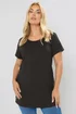 Yours Curve 2 Pack Black Longline T-Shirts - Size 18 Clothing Image 2