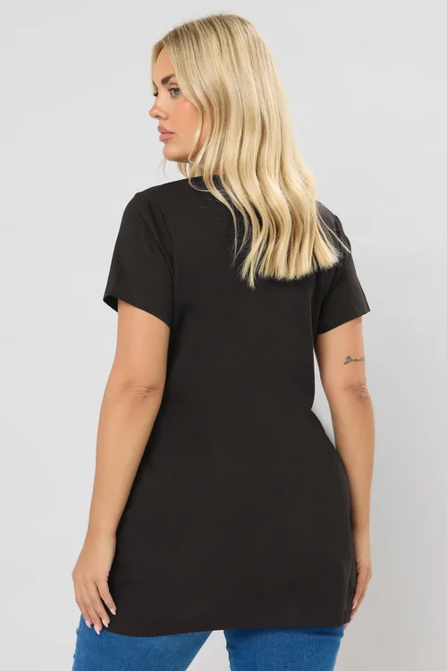 Yours Curve 2 Pack Black Longline T-Shirts - Size 18 Clothing Image 4