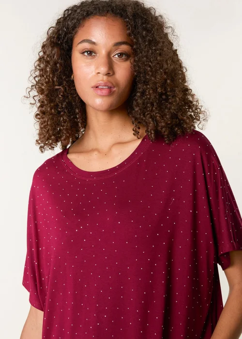 Blue Vanilla Red Stud Detail Round Neck T-shirt - Large/Extra Large Image 3