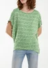 Blue Vanilla Green Zig Zag Batwing Top - Small/Medium Image 1