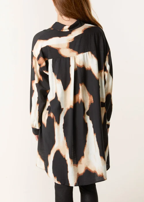Blue Vanilla Brown Abstract Cow-Print Shirt - One Size Image 4