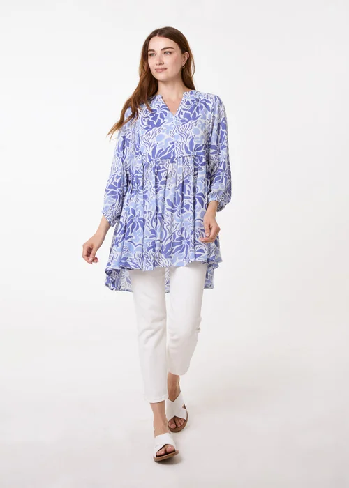 Blue Vanilla Blue Crinkle Tunic Top - Large/Extra Large Image 3