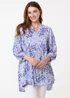 Blue Vanilla Blue Crinkle Tunic Top - Large/Extra Large Image 2