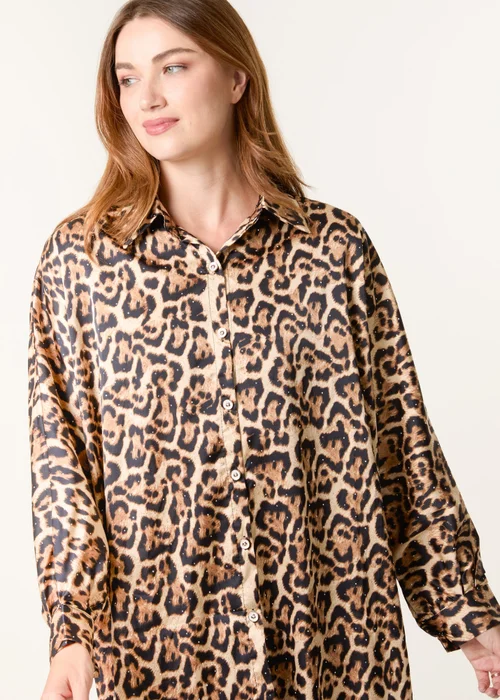 Blue Vanilla Brown Leopard Print Shirt - One Size Image 2