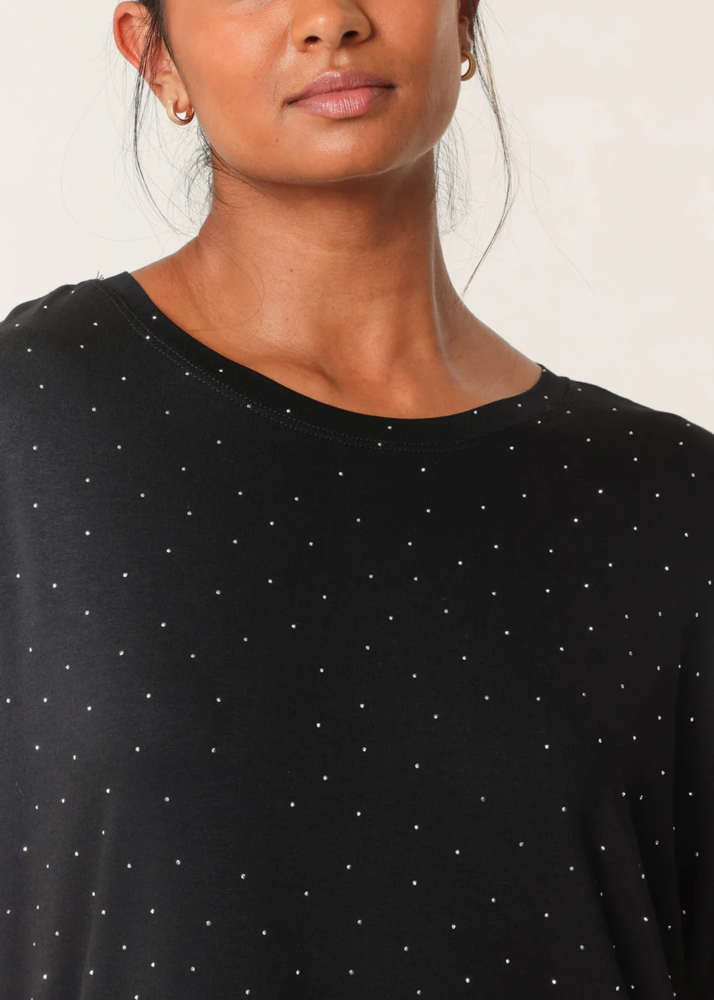 Blue Vanilla Black Stud Detail Round Neck T-shirt - S/M Image 4