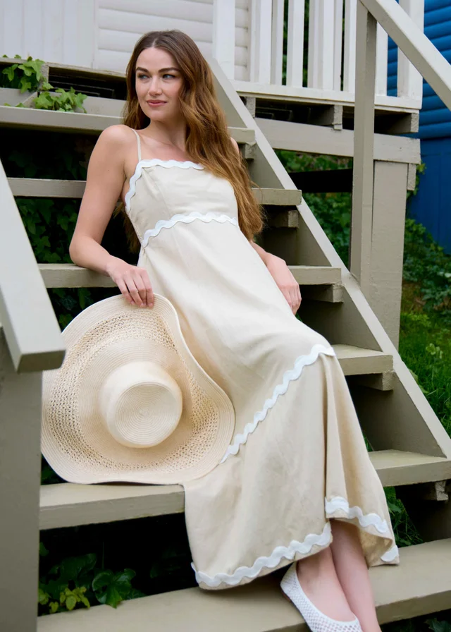 Blue Vanilla Stone Ric Rac Strappy Dress