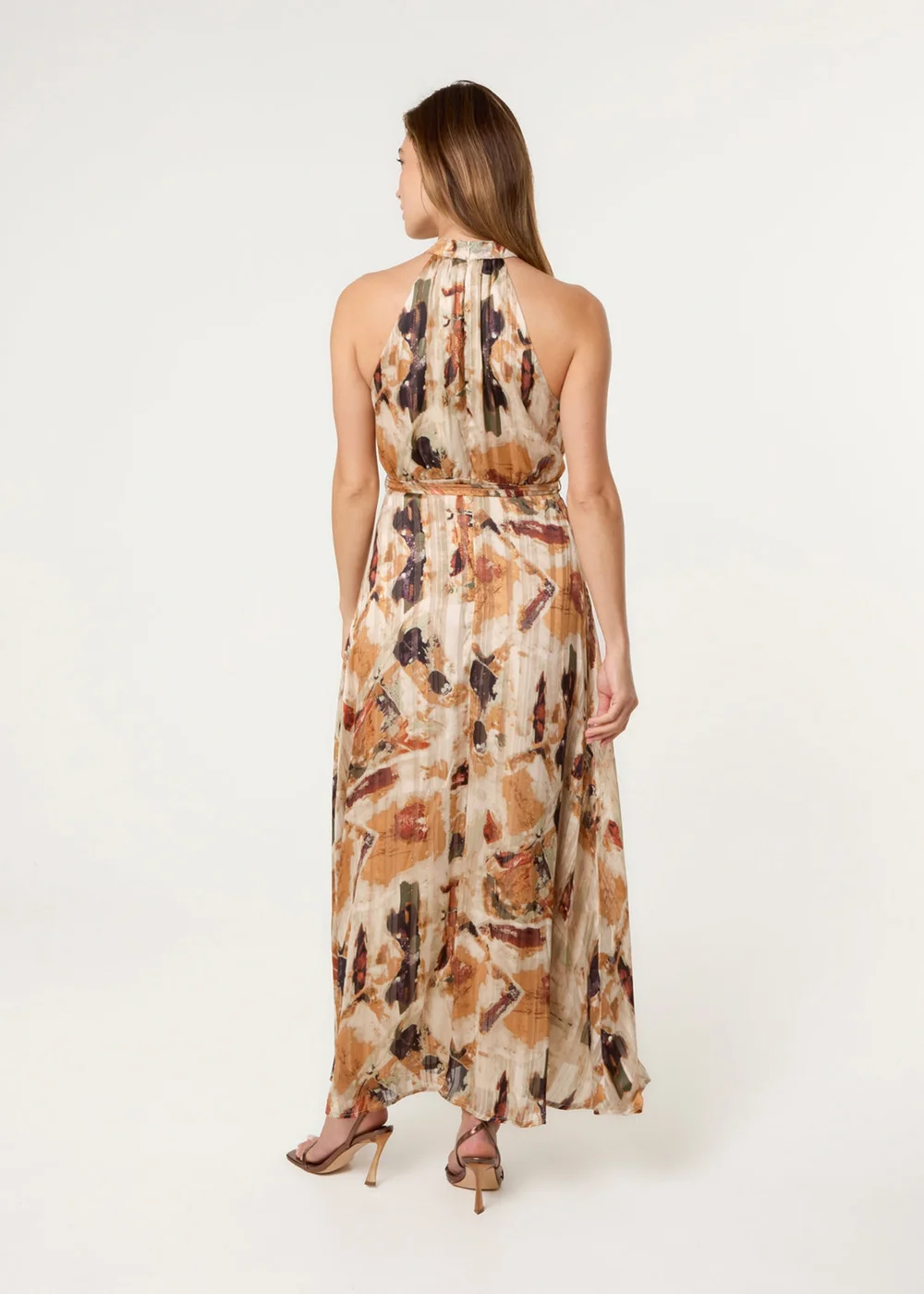 Blue Vanilla Multi Halter Neck Belted Dress - 16 Image 5