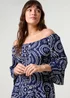 Blue Vanilla Navy Bardot Coconut Button Maxi Dress - S Image 3