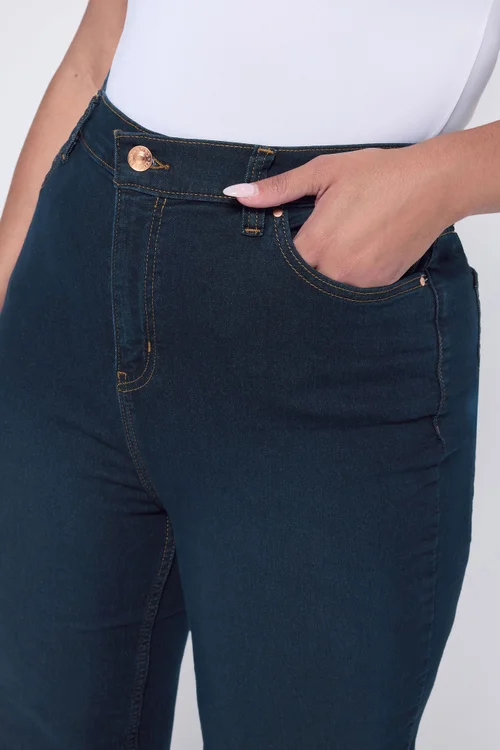 Yours Curve Dark Indigo Blue Straight Leg Ruby Jeans - 14/L30 Image 4