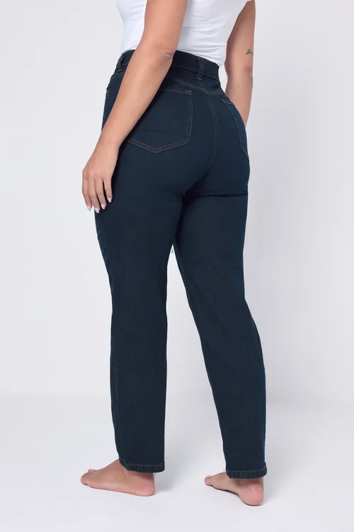 Yours Curve Dark Indigo Blue Straight Leg Ruby Jeans - 14/L30 Image 3