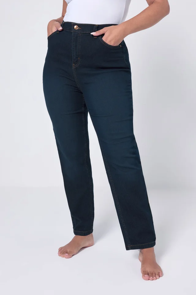 Yours Curve Dark Indigo Blue Straight Leg Ruby Jeans
