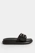 Yours Black Buckle Strap Mule Sandals In Wide E Fit - 7 Extra Wide Image 3